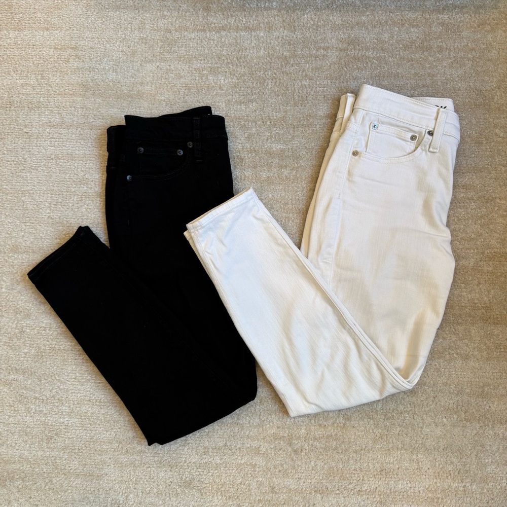 J. Crew 9” High Waisted Toothpick Skinny Jeans (Set of 2)